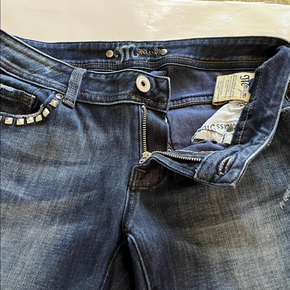Miss Me Rivet Studded Pockets Low Rise Bootcut Size 28 - Picture 15 of 16